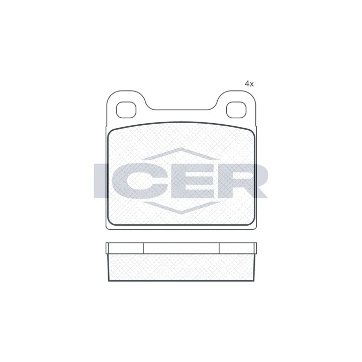 Stabdžių trinkelių rinkinys, diskinis stabdys ICER 180386