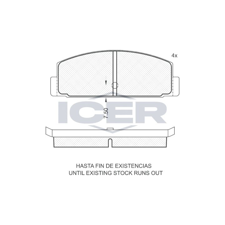 Stabdžių trinkelių rinkinys, diskinis stabdys ICER 180391