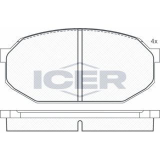 Stabdžių trinkelių rinkinys, diskinis stabdys ICER 180401