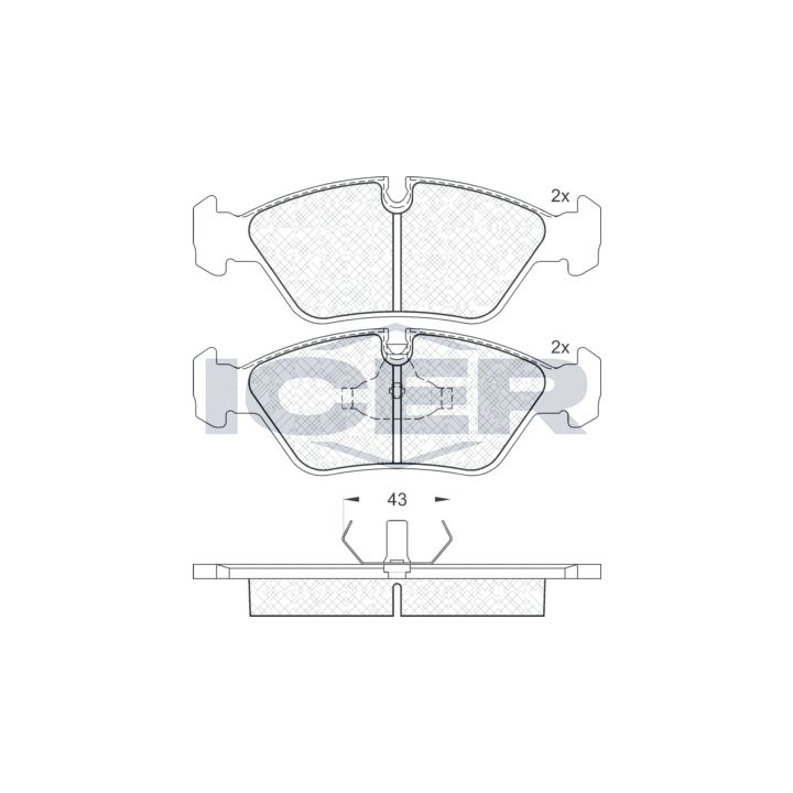 Stabdžių trinkelių rinkinys, diskinis stabdys ICER 180423