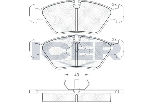 Stabdžių trinkelių rinkinys, diskinis stabdys ICER 180423