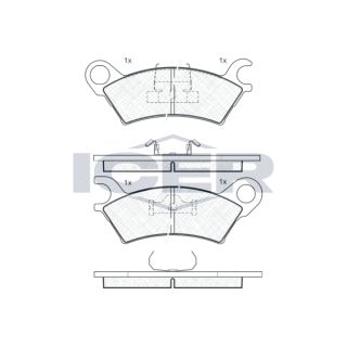 Stabdžių trinkelių rinkinys, diskinis stabdys ICER 180437