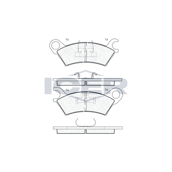 Stabdžių trinkelių rinkinys, diskinis stabdys ICER 180437