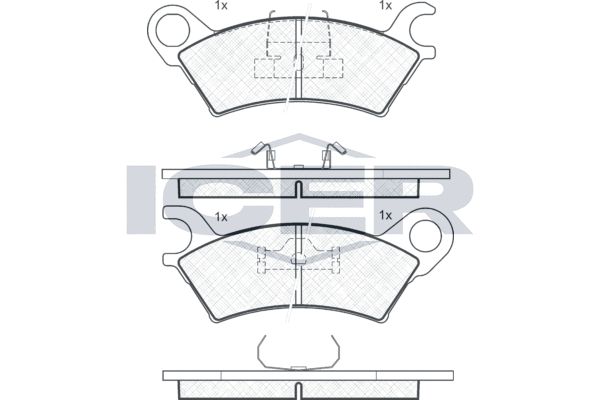 Stabdžių trinkelių rinkinys, diskinis stabdys ICER 180437