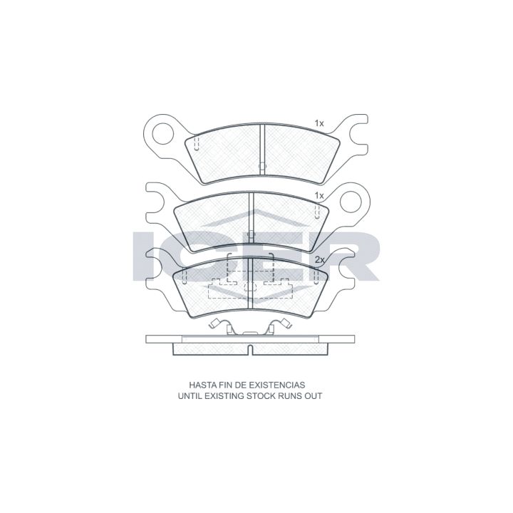 Stabdžių trinkelių rinkinys, diskinis stabdys ICER 180438