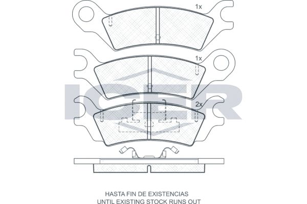 Stabdžių trinkelių rinkinys, diskinis stabdys ICER 180438