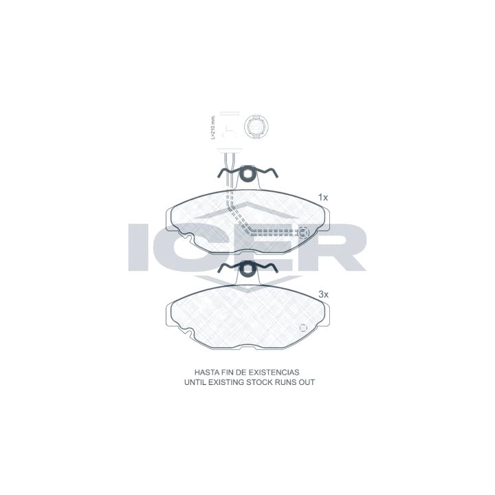 Stabdžių trinkelių rinkinys, diskinis stabdys ICER 180455