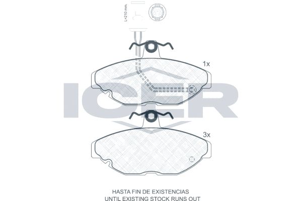 Stabdžių trinkelių rinkinys, diskinis stabdys ICER 180455