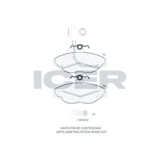 Stabdžių trinkelių rinkinys, diskinis stabdys ICER 180455-700