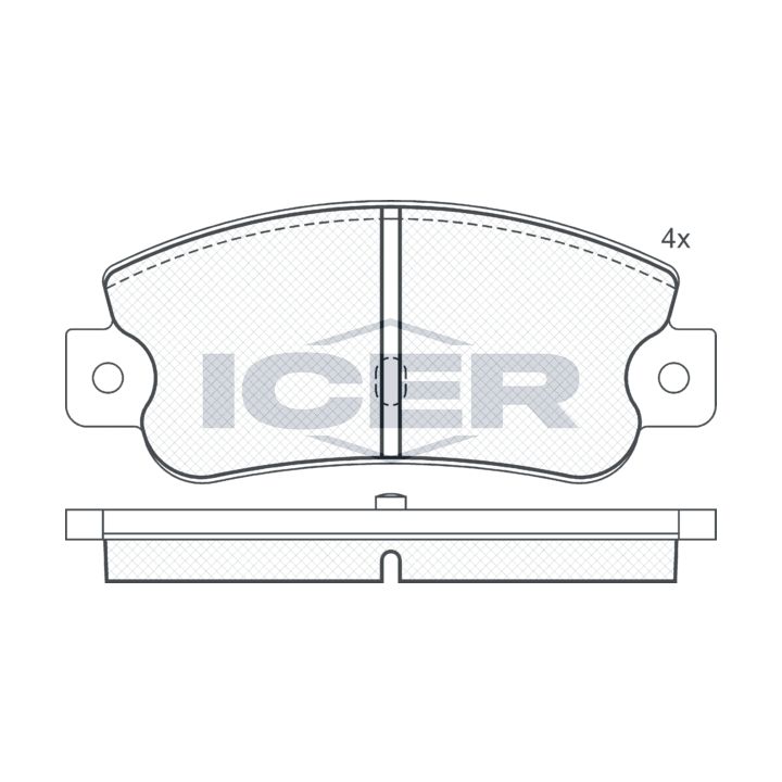 Stabdžių trinkelių rinkinys, diskinis stabdys ICER 180490