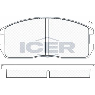 Stabdžių trinkelių rinkinys, diskinis stabdys ICER 180497