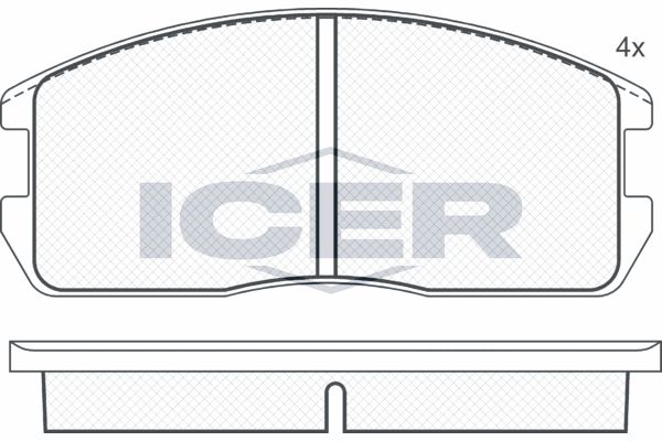 Stabdžių trinkelių rinkinys, diskinis stabdys ICER 180497