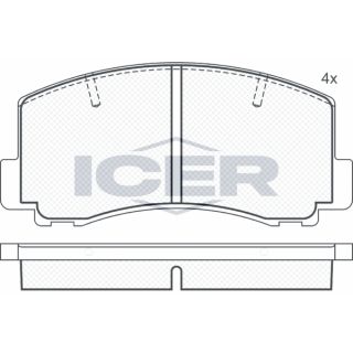 Stabdžių trinkelių rinkinys, diskinis stabdys ICER 180502