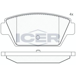 Stabdžių trinkelių rinkinys, diskinis stabdys ICER 180540