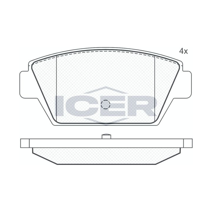Stabdžių trinkelių rinkinys, diskinis stabdys ICER 180540