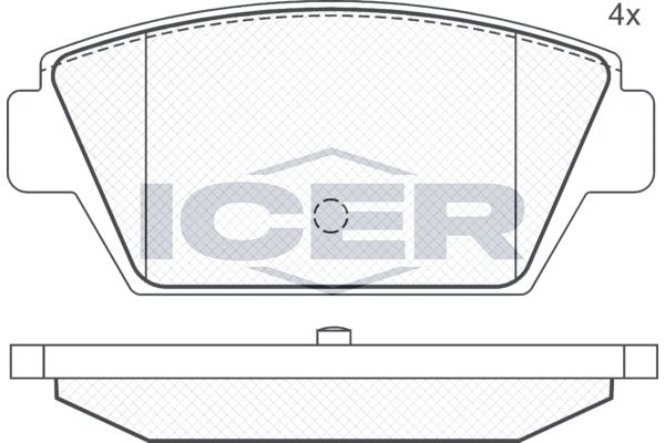Stabdžių trinkelių rinkinys, diskinis stabdys ICER 180540