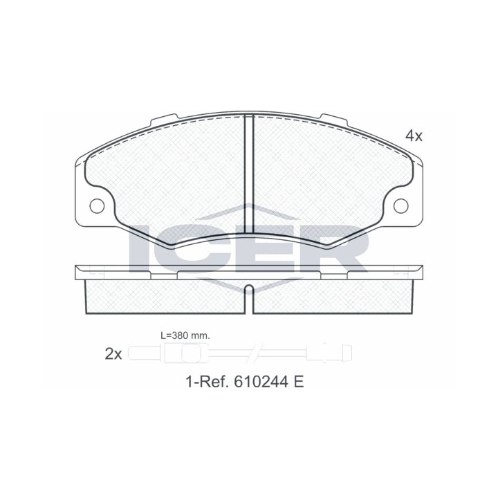 Stabdžių trinkelių rinkinys, diskinis stabdys ICER 180556
