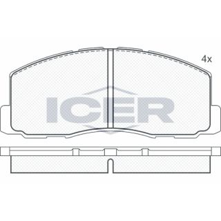 Stabdžių trinkelių rinkinys, diskinis stabdys ICER 180602
