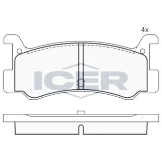 Stabdžių trinkelių rinkinys, diskinis stabdys ICER 180621