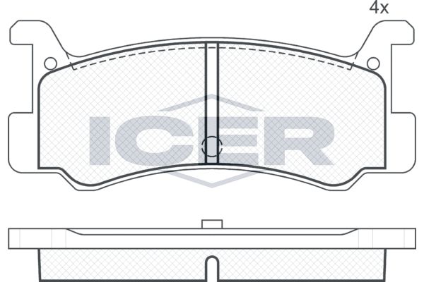 Stabdžių trinkelių rinkinys, diskinis stabdys ICER 180621