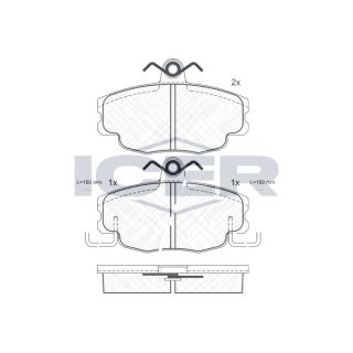 Stabdžių trinkelių rinkinys, diskinis stabdys ICER 180622