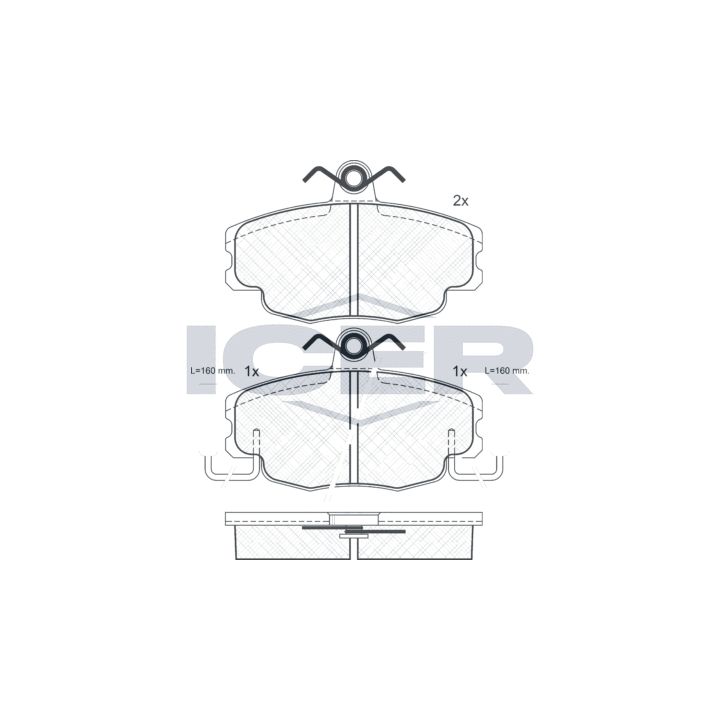 Stabdžių trinkelių rinkinys, diskinis stabdys ICER 180622