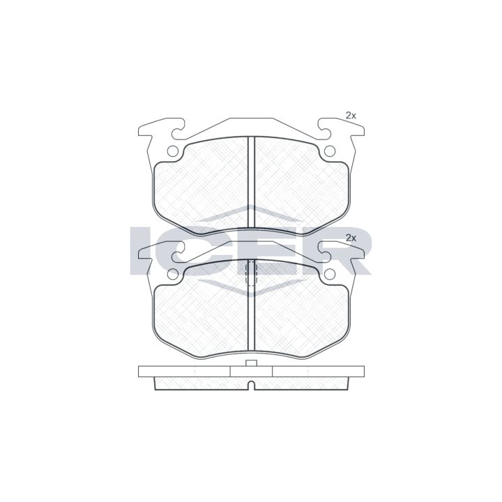 Stabdžių trinkelių rinkinys, diskinis stabdys ICER 180649
