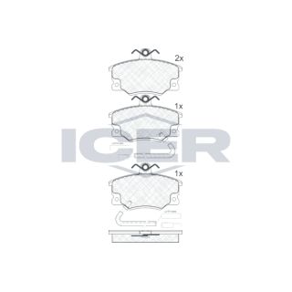 Stabdžių trinkelių rinkinys, diskinis stabdys ICER 180660