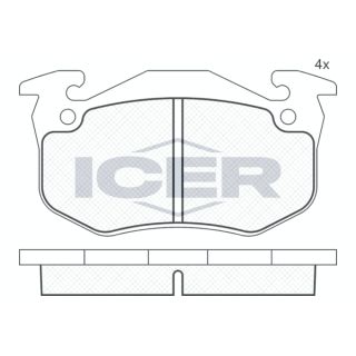 Stabdžių trinkelių rinkinys, diskinis stabdys ICER 180723-204