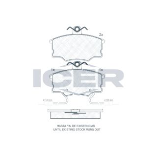 Stabdžių trinkelių rinkinys, diskinis stabdys ICER 180726