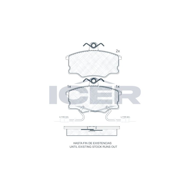 Stabdžių trinkelių rinkinys, diskinis stabdys ICER 180726