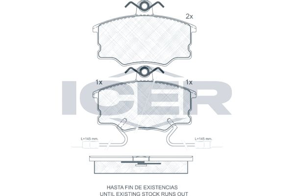 Stabdžių trinkelių rinkinys, diskinis stabdys ICER 180726