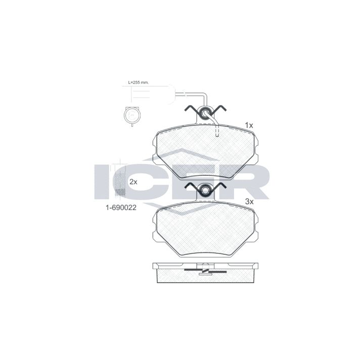 Stabdžių trinkelių rinkinys, diskinis stabdys ICER 180729-203