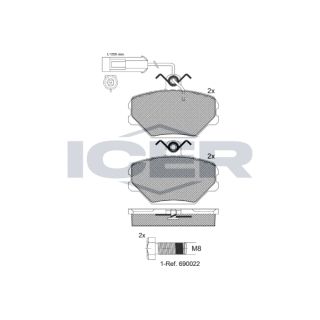 Stabdžių trinkelių rinkinys, diskinis stabdys ICER 180729-700