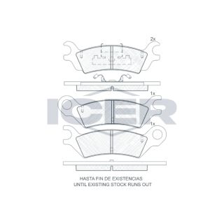Stabdžių trinkelių rinkinys, diskinis stabdys ICER 180733