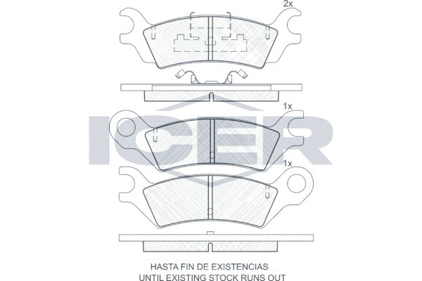 Stabdžių trinkelių rinkinys, diskinis stabdys ICER 180733