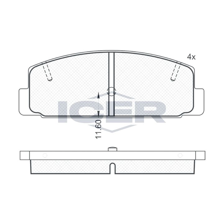 Stabdžių trinkelių rinkinys, diskinis stabdys ICER 180785