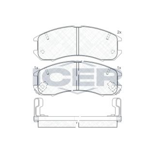 Stabdžių trinkelių rinkinys, diskinis stabdys ICER 180795