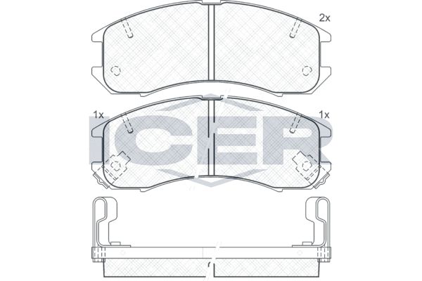 Stabdžių trinkelių rinkinys, diskinis stabdys ICER 180795