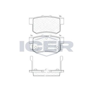 Stabdžių trinkelių rinkinys, diskinis stabdys ICER 180798