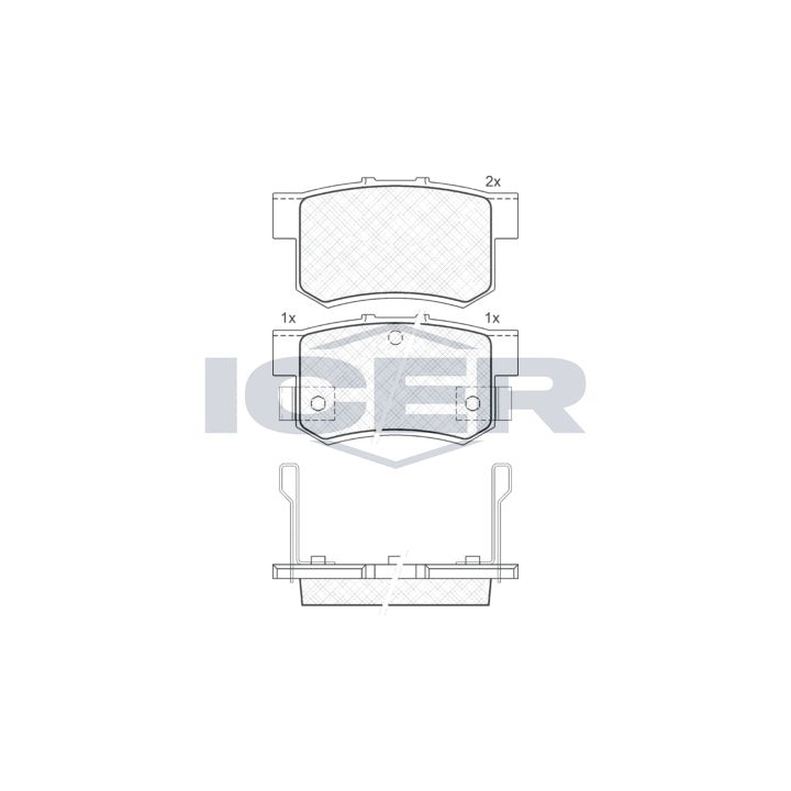 Stabdžių trinkelių rinkinys, diskinis stabdys ICER 180798