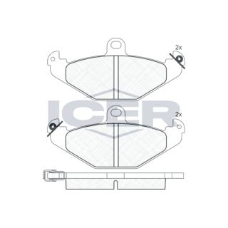Stabdžių trinkelių rinkinys, diskinis stabdys ICER 180874
