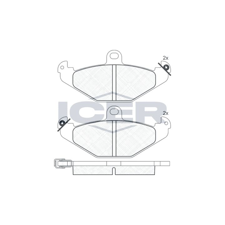 Stabdžių trinkelių rinkinys, diskinis stabdys ICER 180874