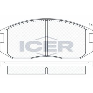 Stabdžių trinkelių rinkinys, diskinis stabdys ICER 180875