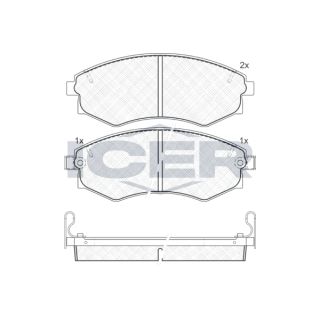 Stabdžių trinkelių rinkinys, diskinis stabdys ICER 180877