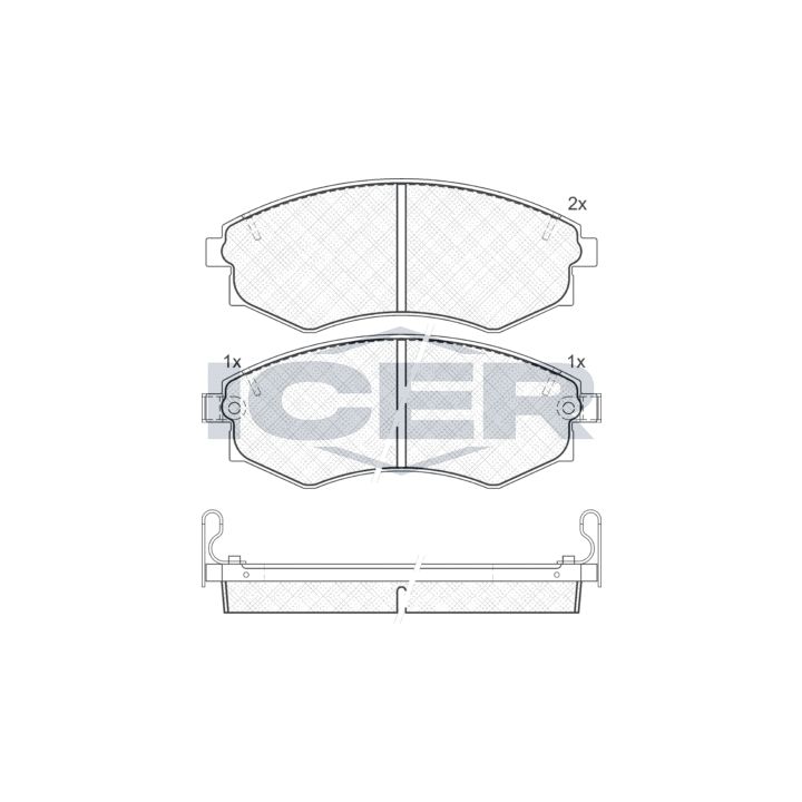 Stabdžių trinkelių rinkinys, diskinis stabdys ICER 180877