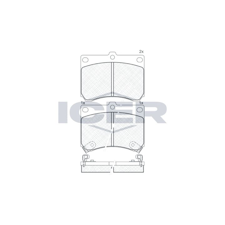 Stabdžių trinkelių rinkinys, diskinis stabdys ICER 180879