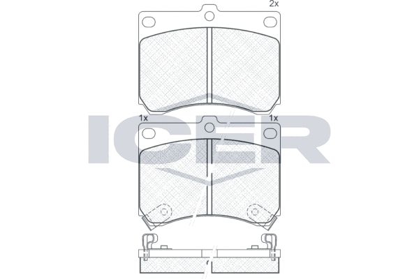 Stabdžių trinkelių rinkinys, diskinis stabdys ICER 180879