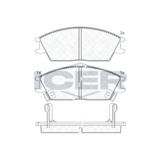 Stabdžių trinkelių rinkinys, diskinis stabdys ICER 180887