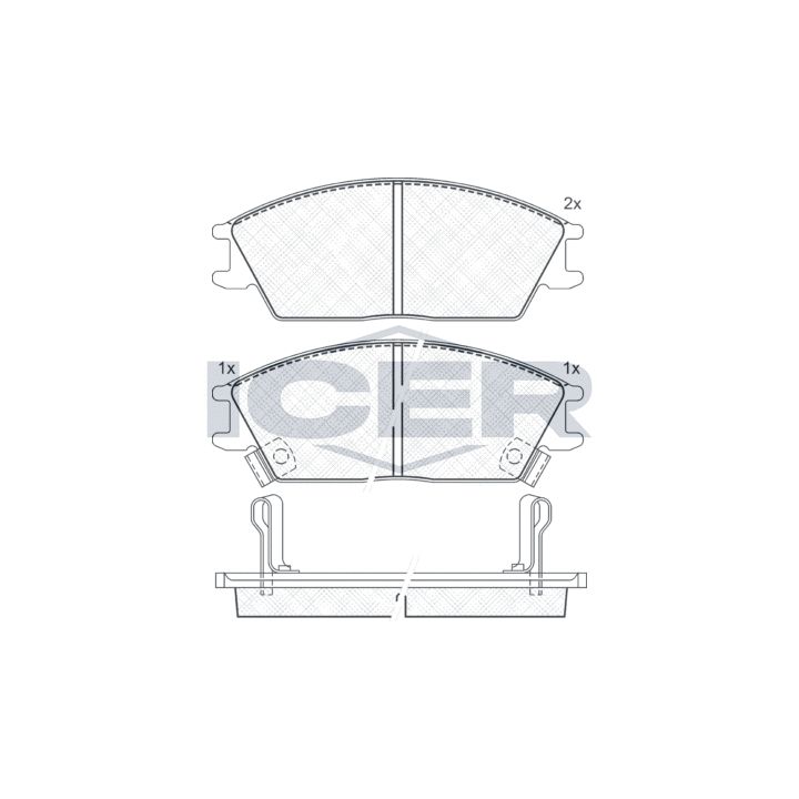 Stabdžių trinkelių rinkinys, diskinis stabdys ICER 180887